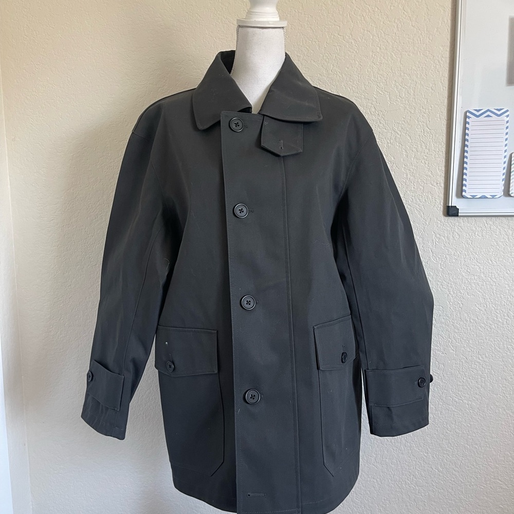 Uniqlo Gray Trench Coat Structured Tailored Design, Size S, NWT - Picture 3 of 6